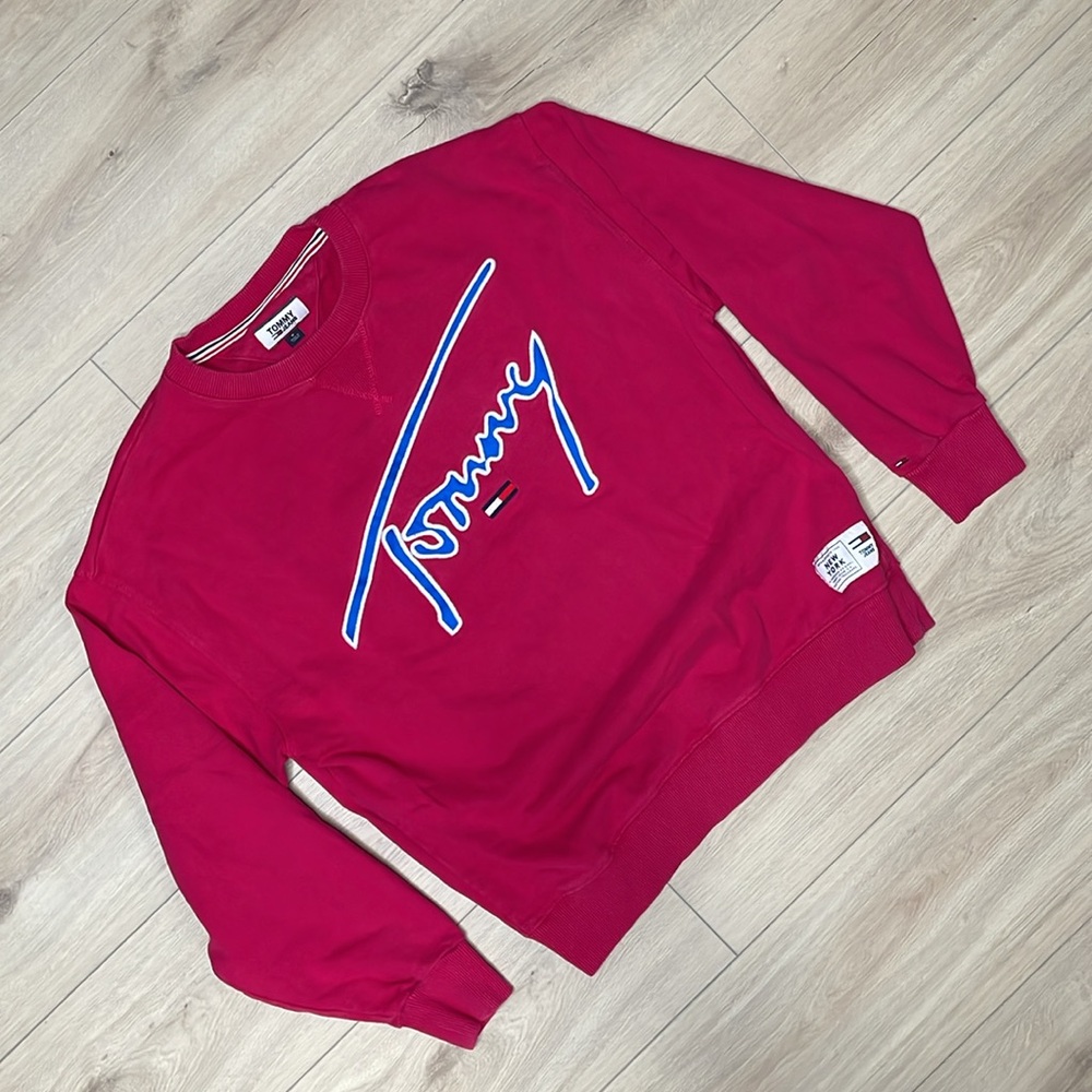 Vintage Tommy Jeans Pink Logo Women’s Crewneck